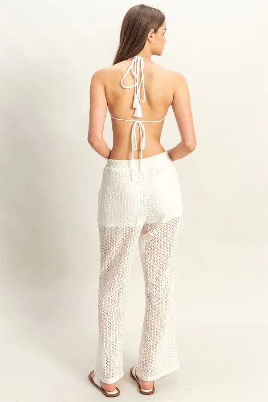 HYFVE Crochet Bra and Drawstring Pants Set - ShalayeFashion