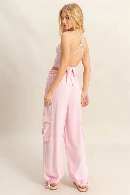 HYFVE Crop Top and Cargo Pants Set - ShalayeFashion
