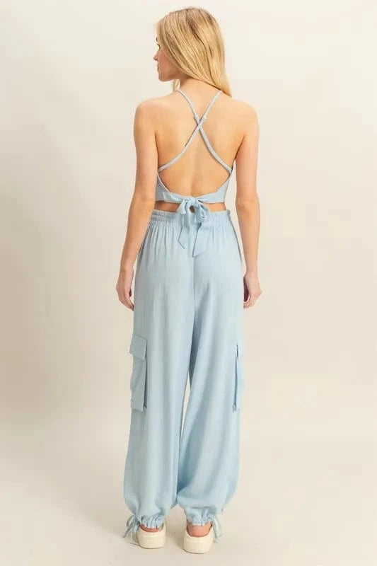 HYFVE Crop Top and Cargo Pants Set - ShalayeFashion