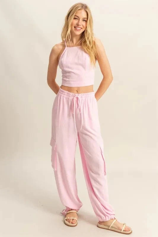 HYFVE Crop Top and Cargo Pants Set - ShalayeFashion