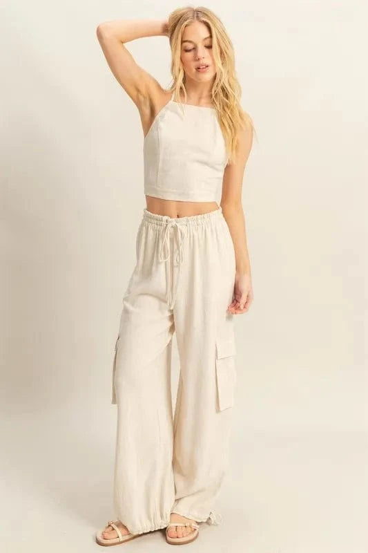 HYFVE Crop Top and Cargo Pants Set - ShalayeFashion
