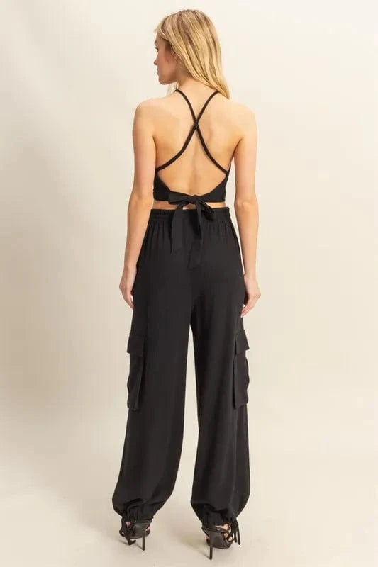 HYFVE Crop Top and Cargo Pants Set - ShalayeFashion