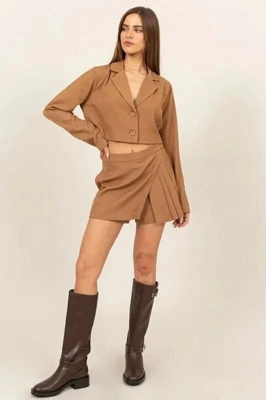 HYFVE Cropped Button - Down Blazer - ShalayeFashion