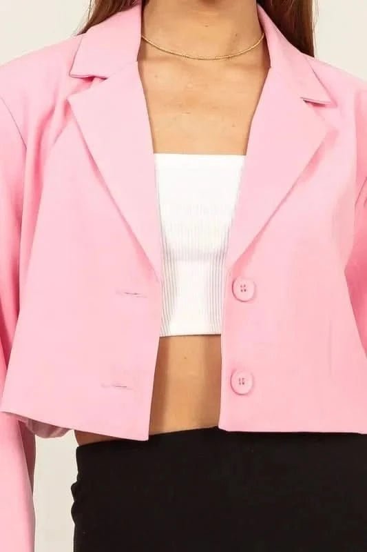 HYFVE Cropped Button - Down Blazer - ShalayeFashion