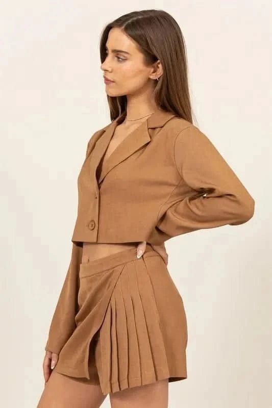 HYFVE Cropped Button - Down Blazer - ShalayeFashion