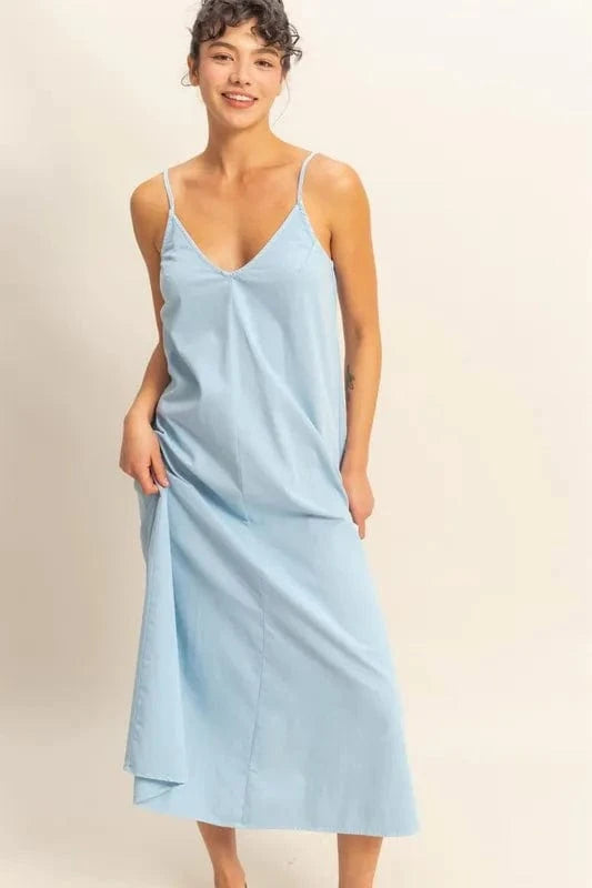 HYFVE Dyed V - Neck Loose Dress - ShalayeFashion