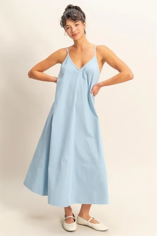 HYFVE Dyed V - Neck Loose Dress - ShalayeFashion