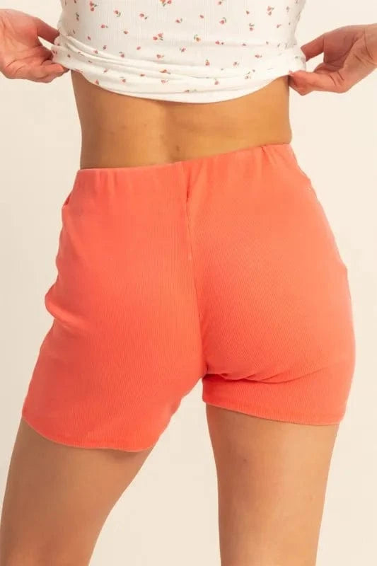 HYFVE High Waist Ribbed Fitted Biker Shorts - ShalayeFashion
