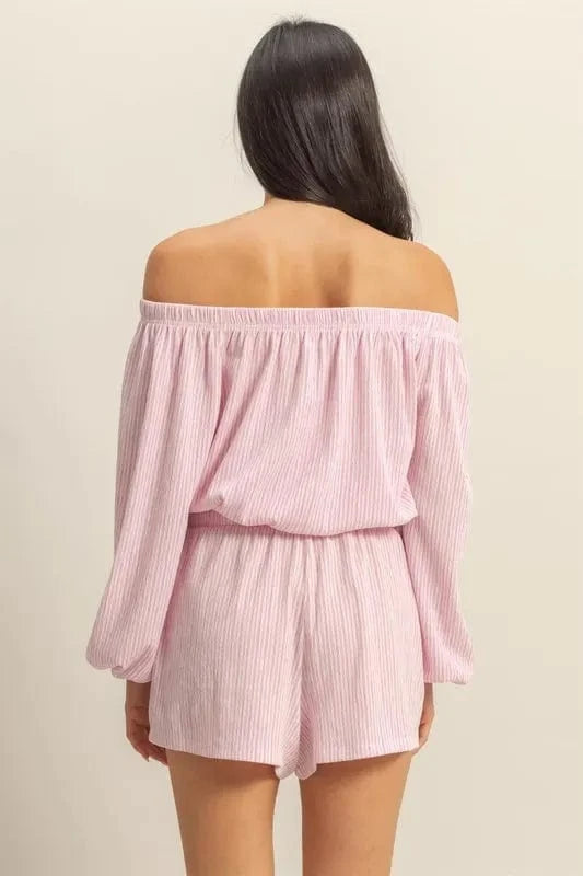 HYFVE Off Shoulder Top and Shorts Set - ShalayeFashion