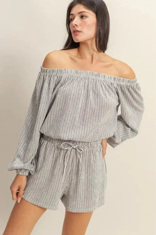 HYFVE Off Shoulder Top and Shorts Set - ShalayeFashion