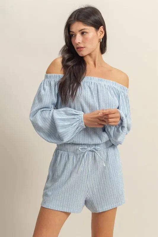 HYFVE Off Shoulder Top and Shorts Set - ShalayeFashion