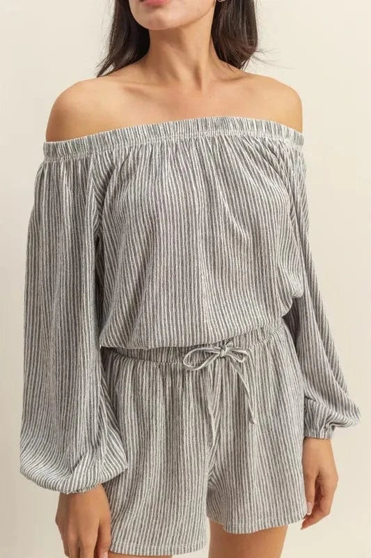HYFVE Off Shoulder Top and Shorts Set - ShalayeFashion