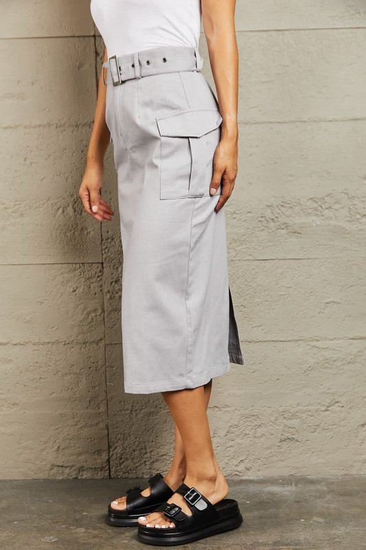 HYFVE Professional Poise Buckled Midi Skirt - ShalayeFashion