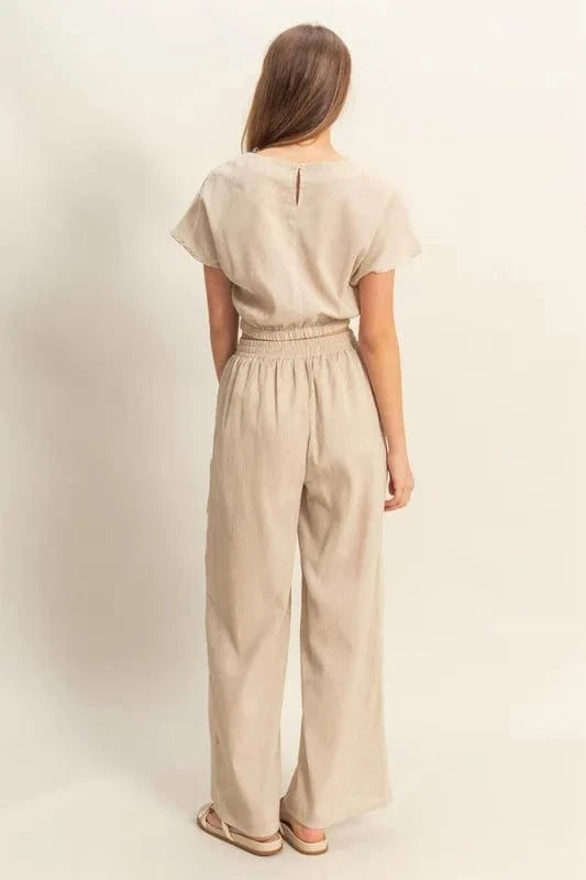 HYFVE Round Neck Short Sleeve Top and Pants Set - ShalayeFashion