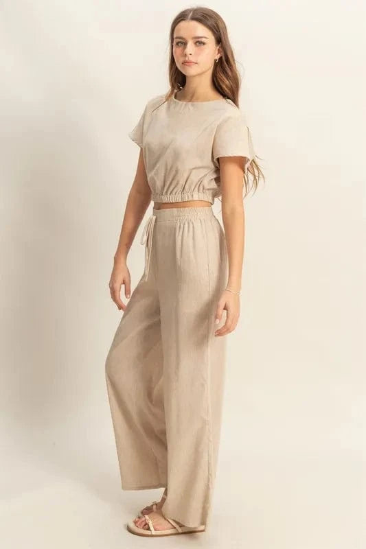 HYFVE Round Neck Short Sleeve Top and Pants Set - ShalayeFashion