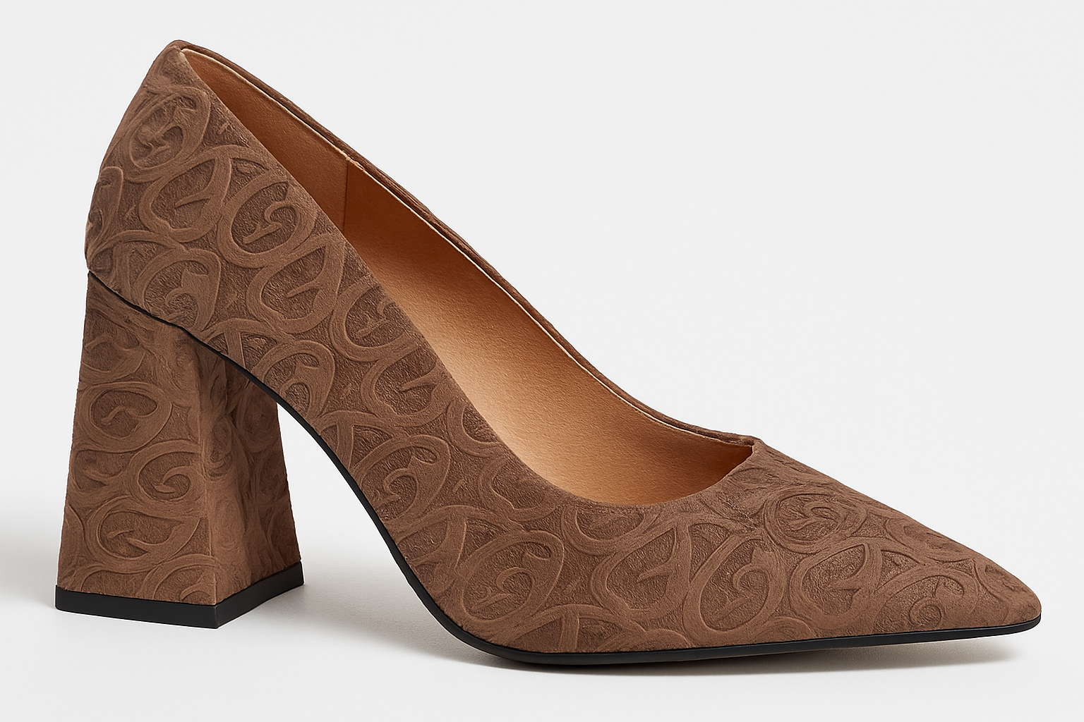 Close-up detail of embossed pattern and craftsmanship