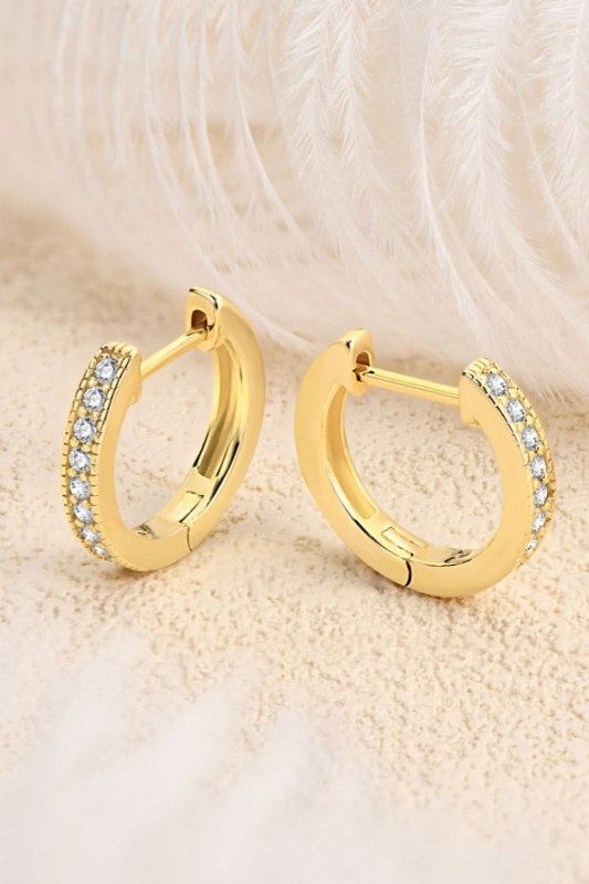 Inlaid Moissanite Hoop Earrings - ShalayeFashion