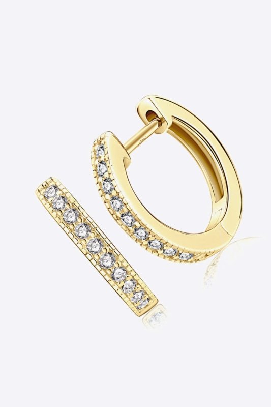 Inlaid Moissanite Hoop Earrings - ShalayeFashion