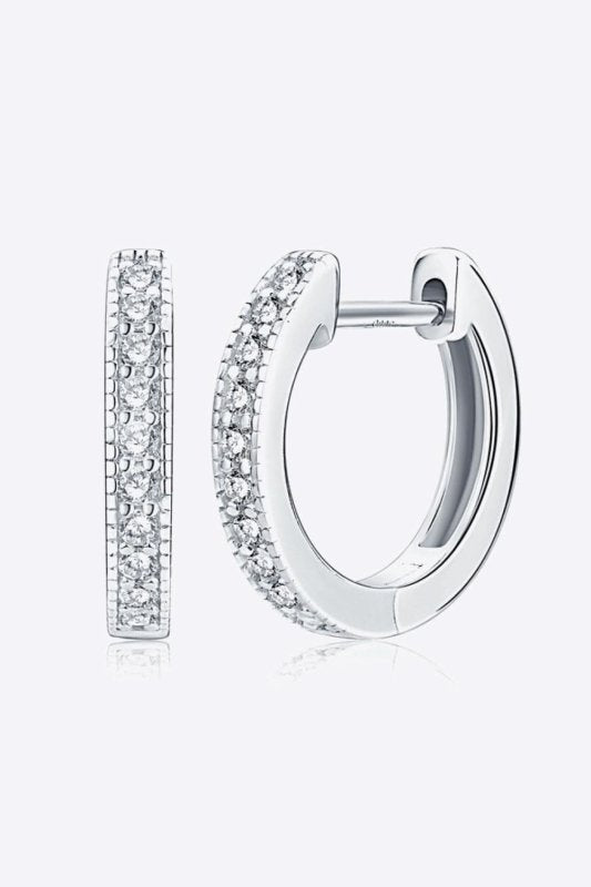Inlaid Moissanite Hoop Earrings - ShalayeFashion