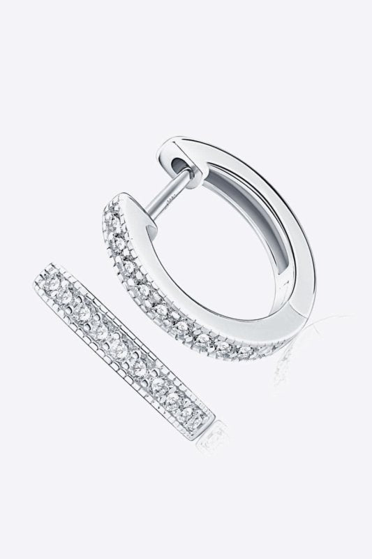 Inlaid Moissanite Hoop Earrings - ShalayeFashion