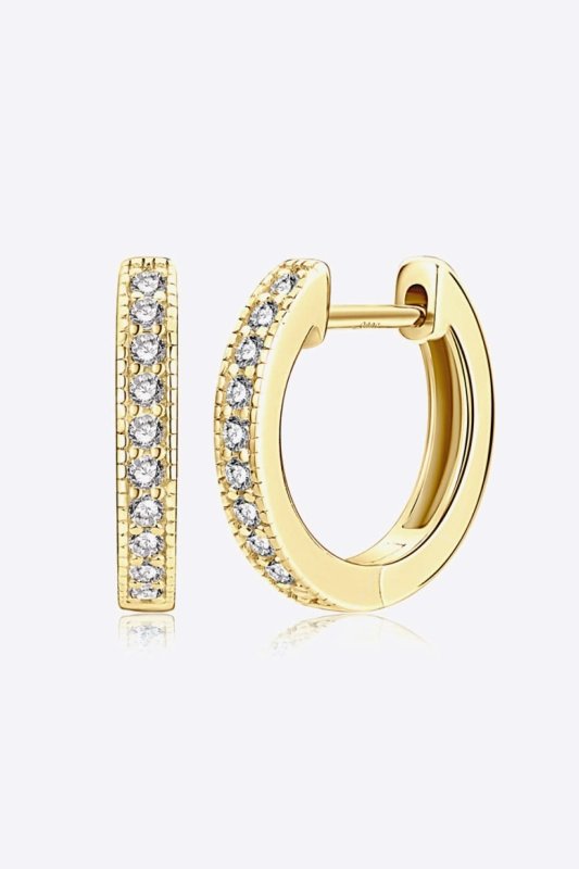 Inlaid Moissanite Hoop Earrings - ShalayeFashion