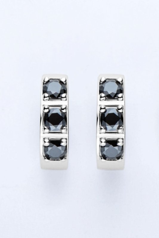 Inlaid Moissanite Huggie Earrings - ShalayeFashion