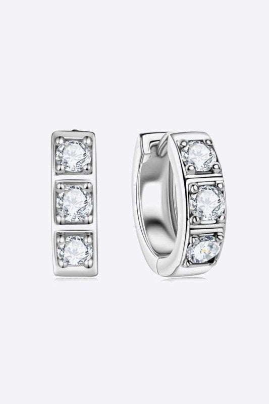 Inlaid Moissanite Huggie Earrings - ShalayeFashion