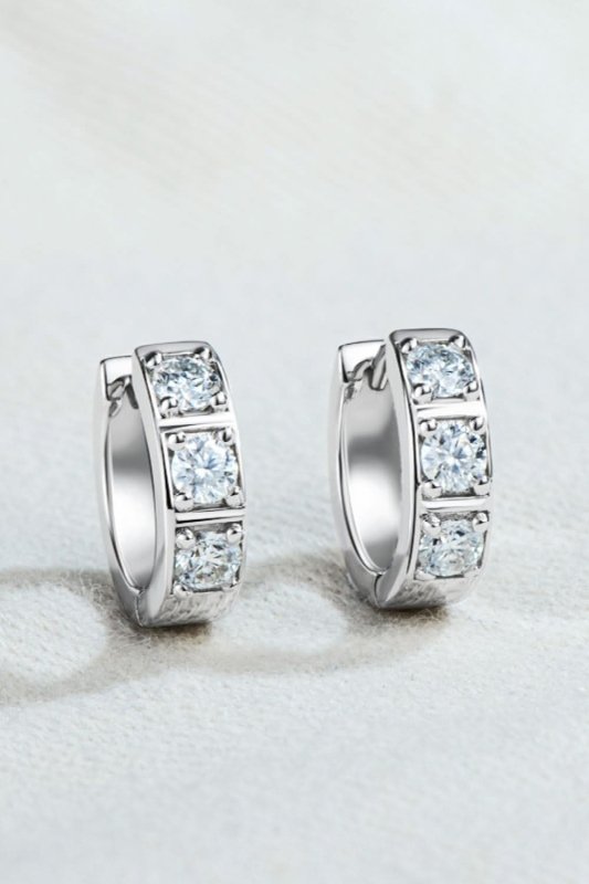 Inlaid Moissanite Huggie Earrings - ShalayeFashion