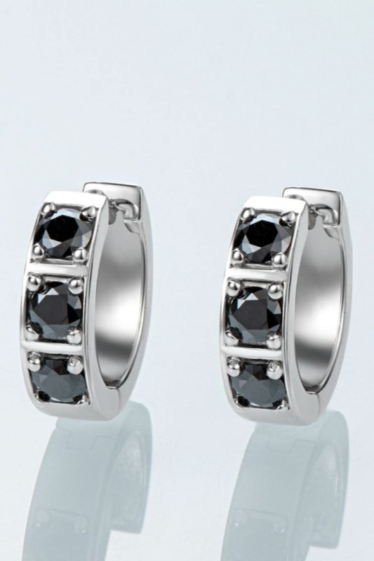 Inlaid Moissanite Huggie Earrings - ShalayeFashion