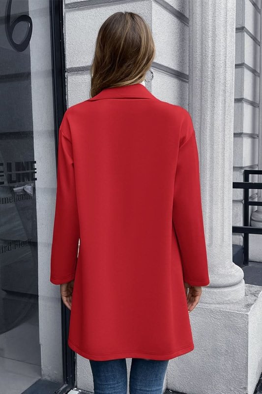 Ivy Lane Lapel Collar Long Sleeve Blazer - ShalayeFashion