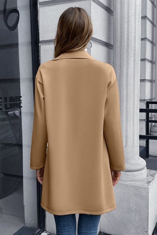 Ivy Lane Lapel Collar Long Sleeve Blazer - ShalayeFashion
