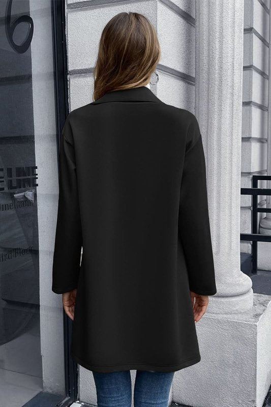 Ivy Lane Lapel Collar Long Sleeve Blazer - ShalayeFashion