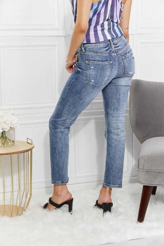 Kancan Full Size Amara High Rise Slim Straight Jeans Plus Size - ShalayeFashion