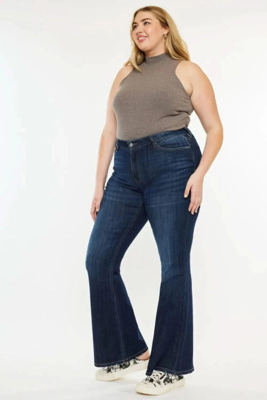 Kancan Full Size Mid Rise Flare Jeans - ShalayeFashion