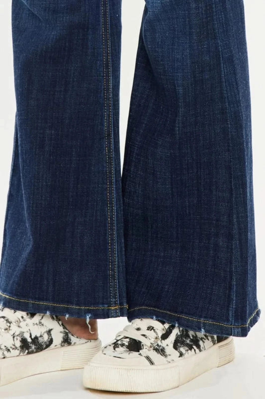 Kancan Full Size Mid Rise Flare Jeans - ShalayeFashion