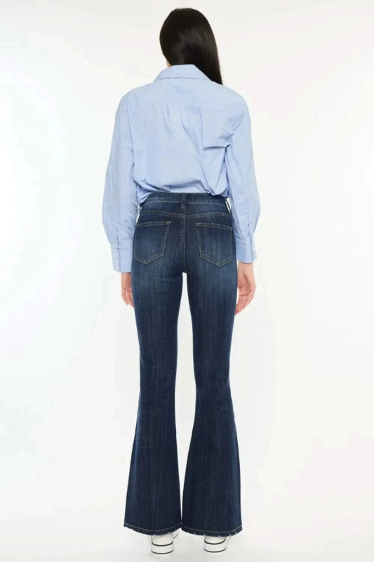 Kancan Full Size Mid Rise Flare Jeans - ShalayeFashion