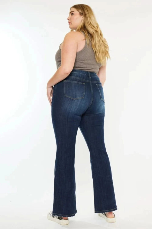 Kancan Full Size Mid Rise Flare Jeans - ShalayeFashion