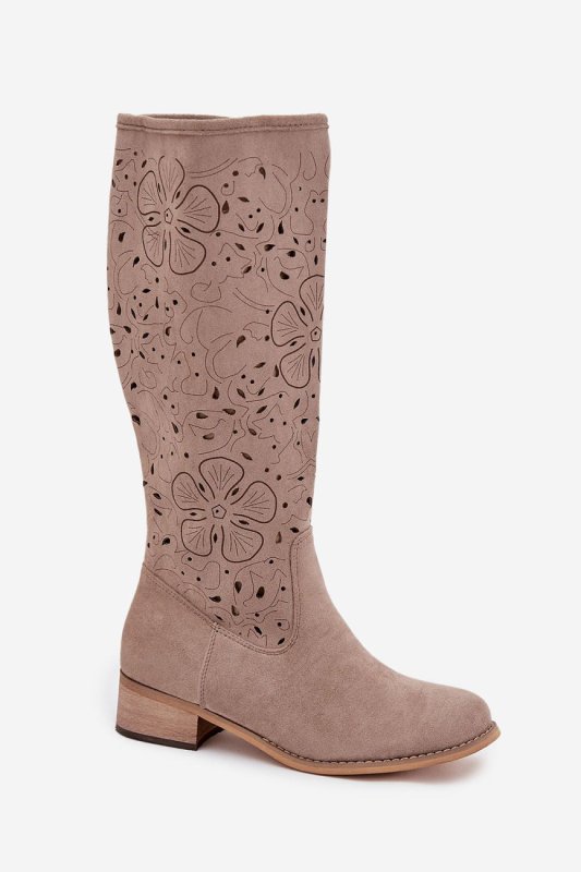 Knee - High Boots Women Eco Suede Lace - ShalayeFashion