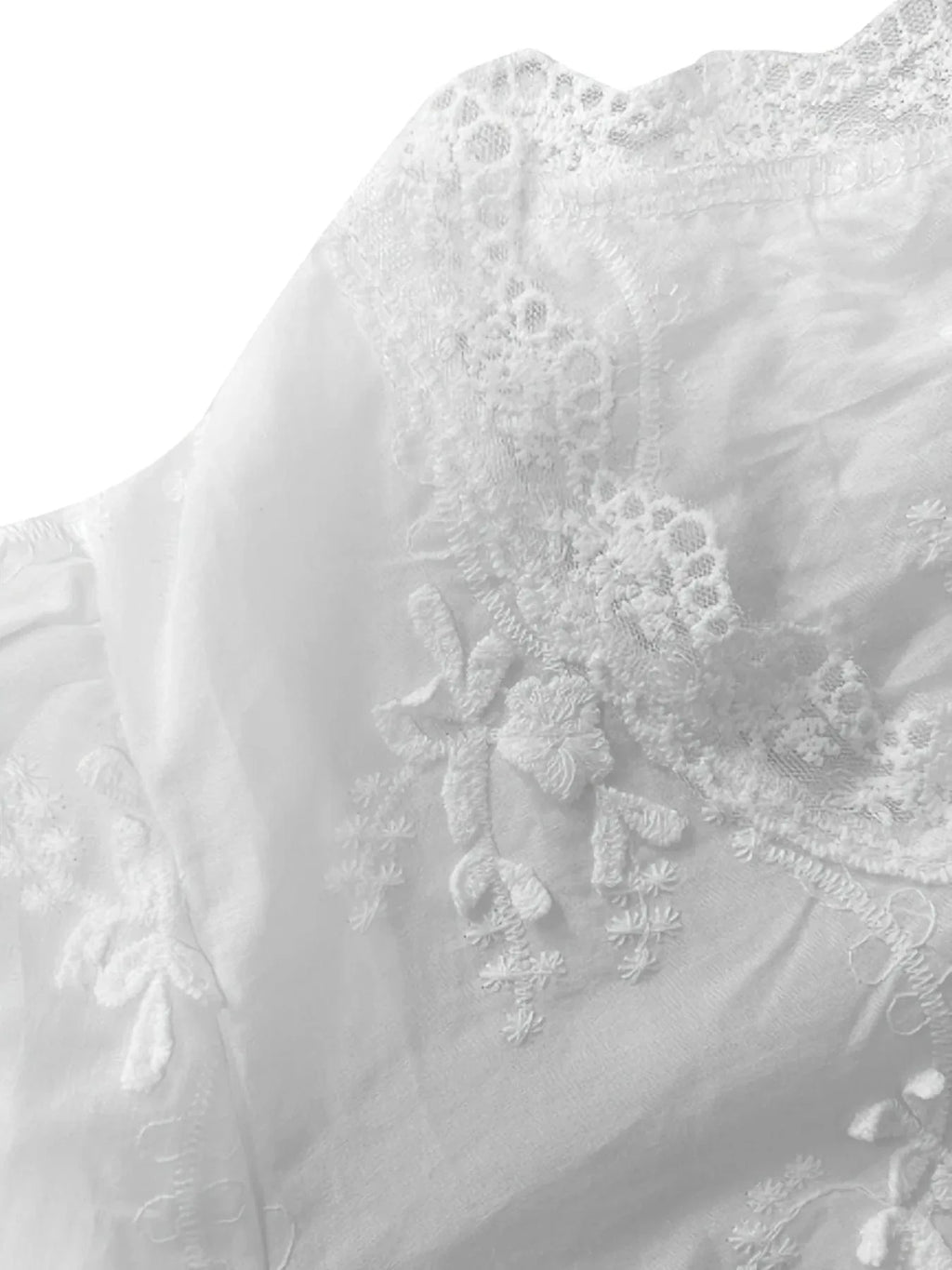 Lace Detail Button Up Shirt - ShalayeFashion