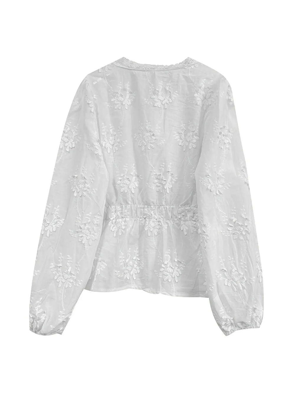 Lace Detail Button Up Shirt - ShalayeFashion