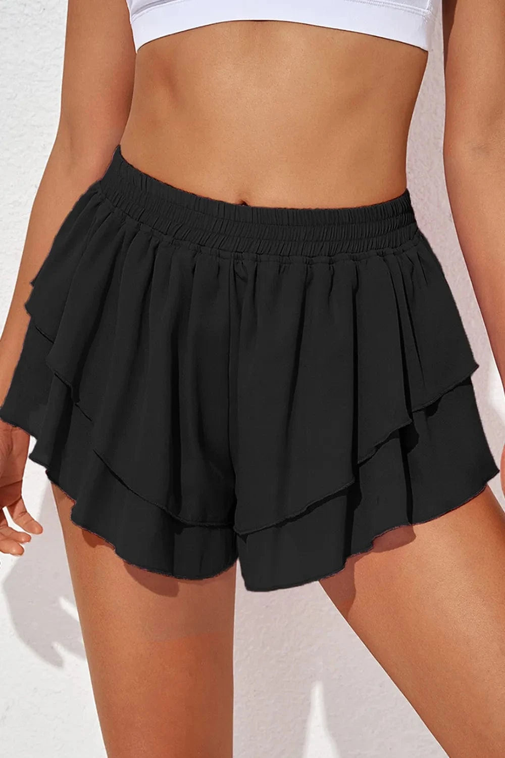 Layered Mid - Rise Waist Active Skirt - ShalayeFashion