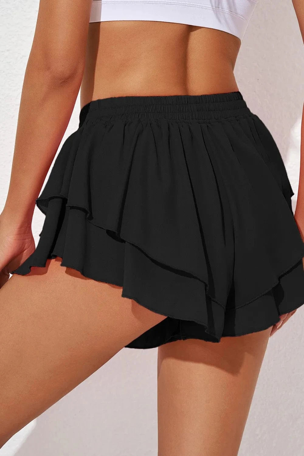 Layered Mid - Rise Waist Active Skirt - ShalayeFashion