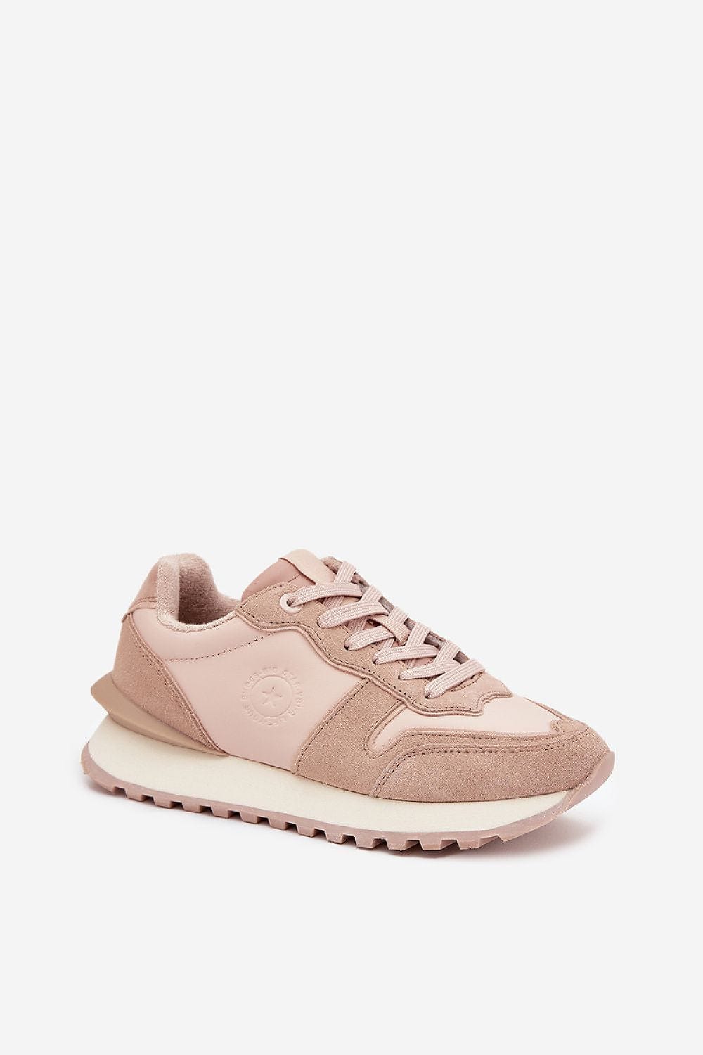 Leather Platform Sneakers Natural Suede - ShalayeFashion