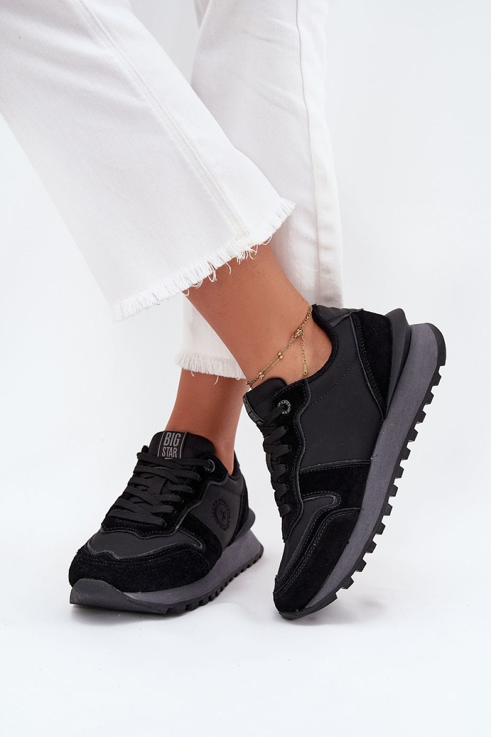 Leather Suede Platform Sneakers Breathable - ShalayeFashion