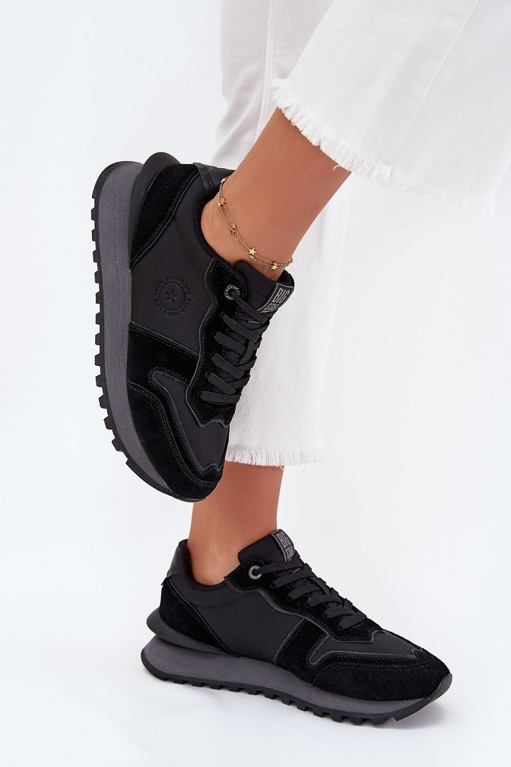 Leather Suede Platform Sneakers Breathable - ShalayeFashion