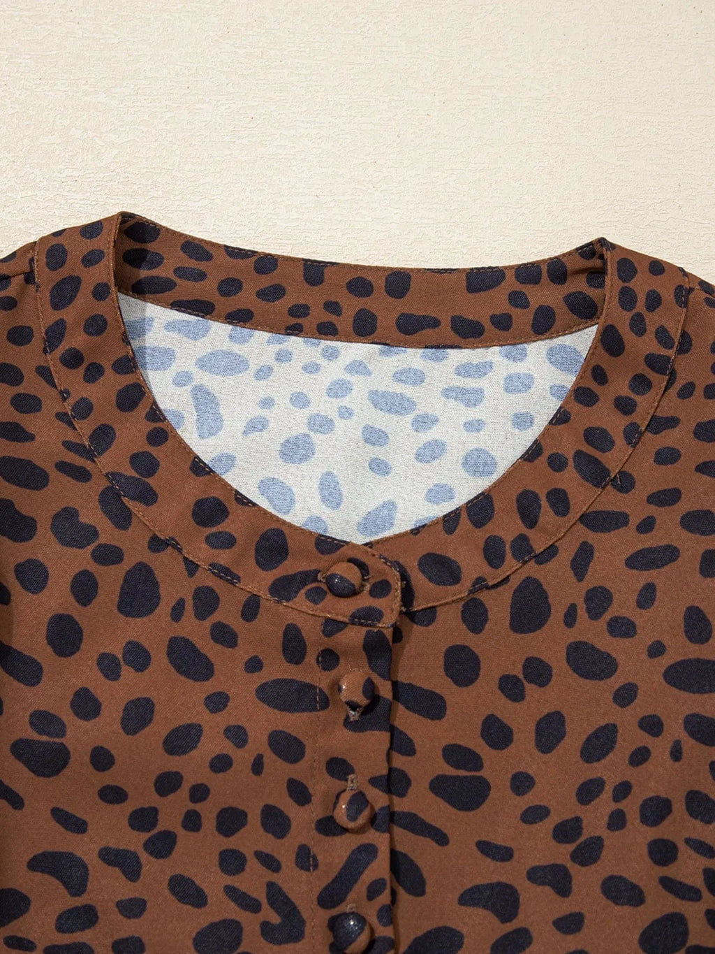 Leopard Print Ruffled Puff Sleeve Blouse - ShalayeFashion