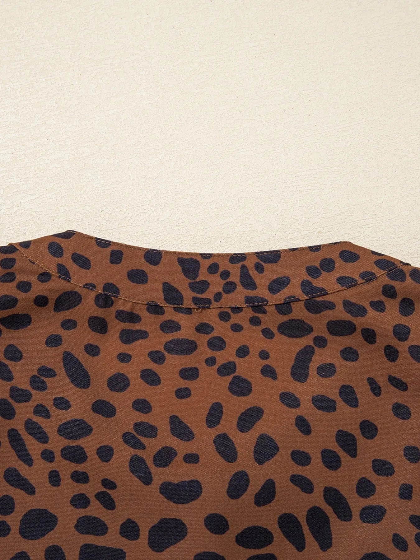 Leopard Print Ruffled Puff Sleeve Blouse - ShalayeFashion