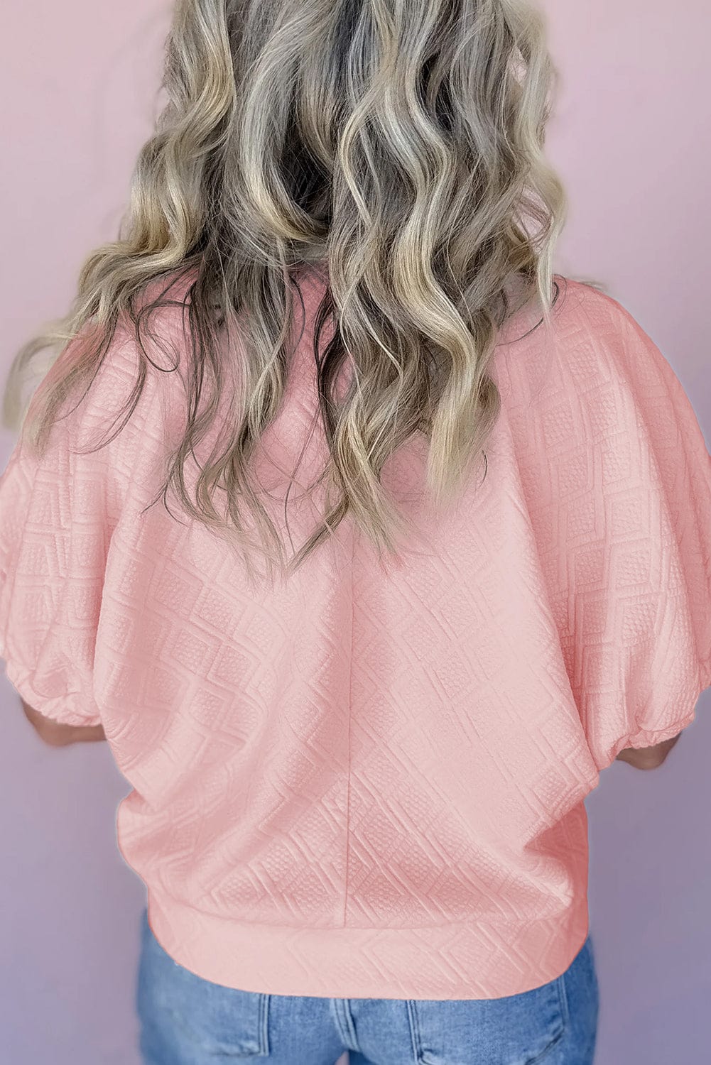 Light Pink Striped Collar Patch Blouse - ShalayeFashion
