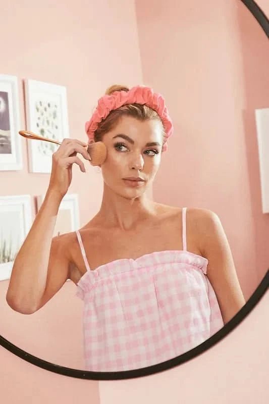 Lime 'N' Chili Gingham Ruffle Trim Cami and Shorts Pajama Set - ShalayeFashion