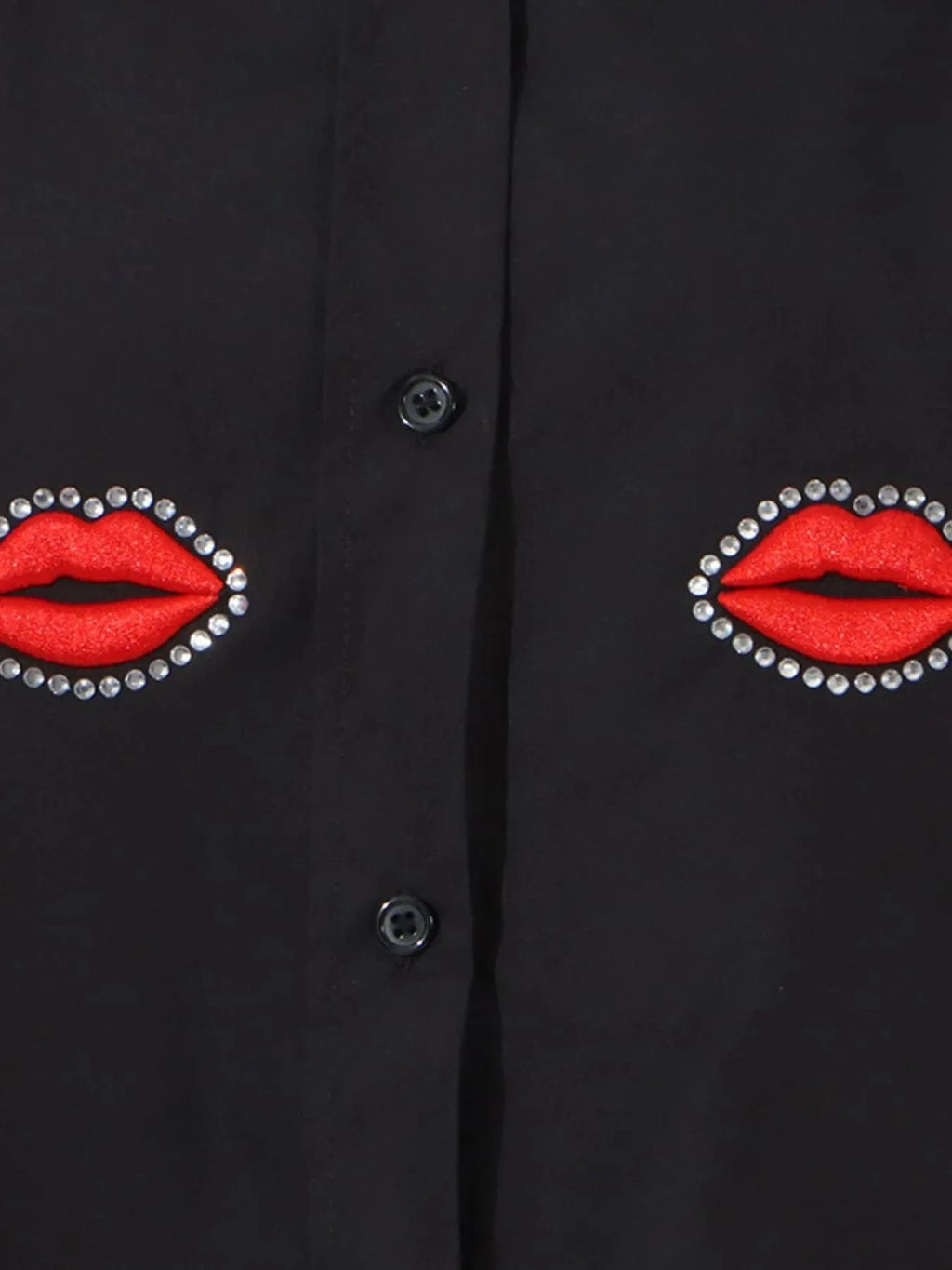 Lips Button Up Long Sleeve Shirt - ShalayeFashion